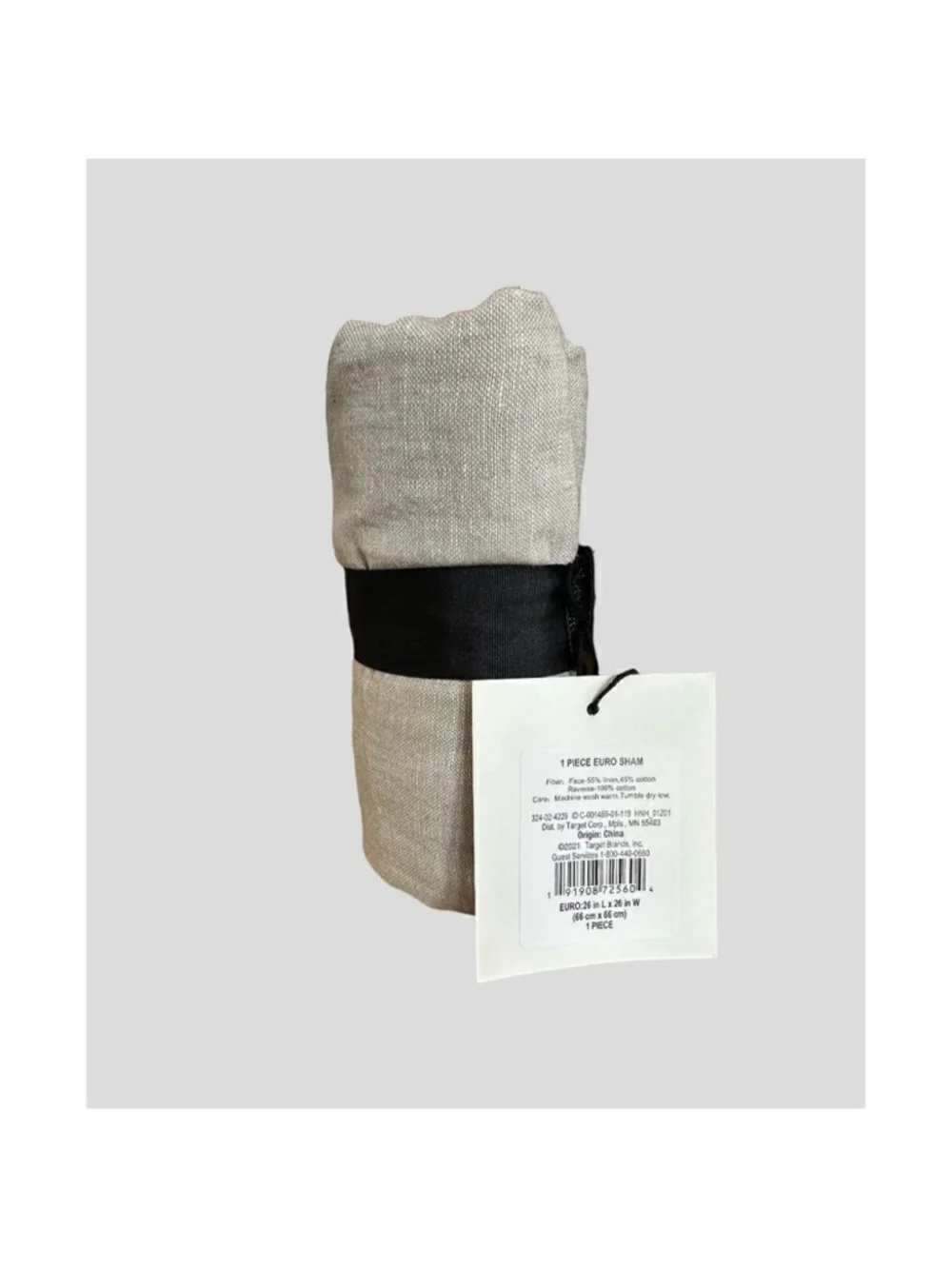 Hearth and Hand Linen Blend Jet Gray Euro Sham